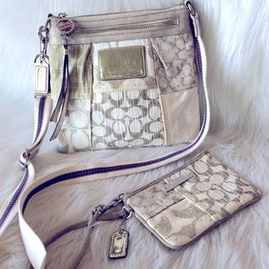 COACH PoPPy patchwork canvas Bag & Wristlet